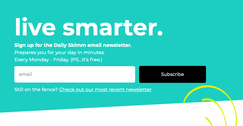 Simple email sign up form example
