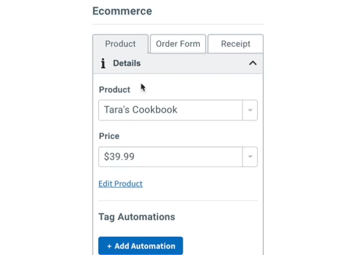 A gif showing how to add a redirect link to your payment button.